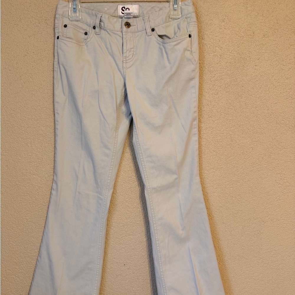 SO Pale Blue Flared Wide-Leg Jeans